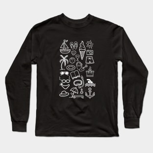 Beach Holiday Icons Long Sleeve T-Shirt